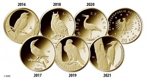 Neue BRD 20 Euro Goldmünzen-Serie "Heimische Vögel"