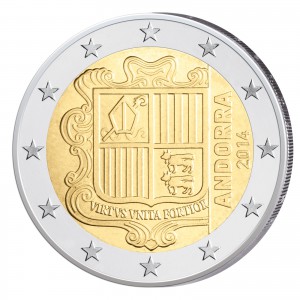 Andorra 2 Euro-Kursmünze 2014 Wappen