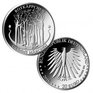 BRD 20 Euro Gedenkmünze 2016 „Grimms Märchen – Rotkäppchen“