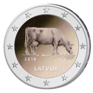 Lettland 2 Euro-Gedenkmünze 2016 – Milchwirtschaft