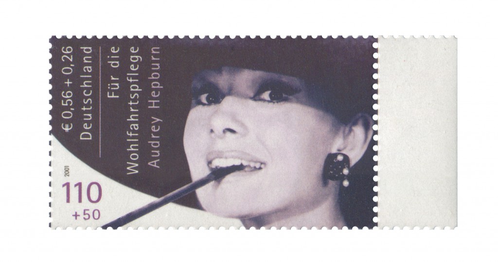 Unverausgabte Hepburn Briefmarke 2001 der BRD