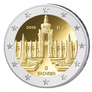 Deutschland 2 Euro-Gedenkmünze 2016 – Bundesländer-Serie: Sachsen, Dresdner Zwinger