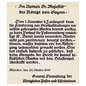 Verordnungsblatt XXIX, 24. 10. 1849, Mitteilung der General-Verwaltung der königlichen Posten und Eisenbahnen