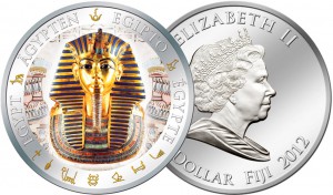 Fidschi 1 Dollar 2012, 999er Silber, 20 Gramm, Ø 40mm, mit Goldauftrag und Farbapplikation