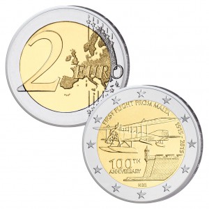 Malta 2 Euro-Gedenkmünze 2015 – 100. Jahrestag des ersten Flugs von Malta