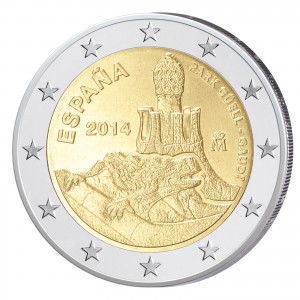 Spanien 2 Euro-Gedenkmünze 2014 – 100 Jahre Park Güell – Antoni Gaudi