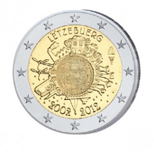 Luxemburg 2 Euro-Gemeinschaftsausgabe 2012 mit speziellem Prägeverfahren „Multi-View-Minting“