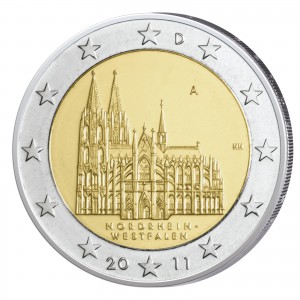 BRD 2 Euro-Gedenkmünze 2011 „Nordrhein-Westfalen - Kölner Dom“