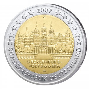 BRD 2 Euro-Gedenkmünze 2007 „Mecklenburg-Vorpommern - Schweriner Schloss“