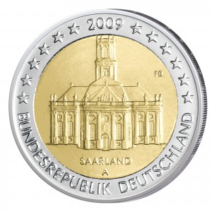 BRD 2 Euro-Gedenkmünze 2009 „Saarland - Ludwigskirche“