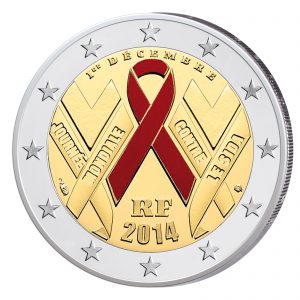 2 Euro-Gedenkmünze 2014 Welt-AIDS-Tag, Stempelglanz
