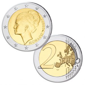 Monaco 2 Euro-Gedenkmünze 2007 "25. Todestag Gracia Patricia, im Etui, st, Auflage: 20.001