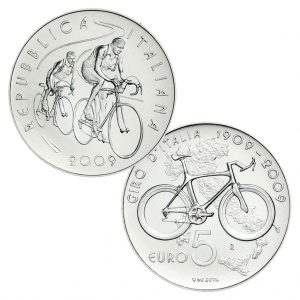 Italien 5 Euro 2009 „„100 Jahre Giro D’Italia“, 925er Silber, 18g, Ø 32mm, st, Auflage 14.000