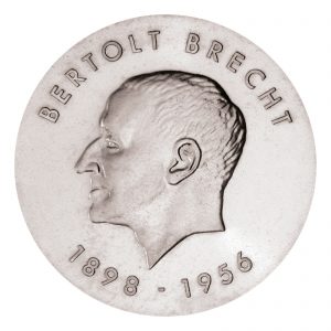 DDR 10 Mark 1973 75. Geburtstag Bertolt Brecht, 625er Silber, 17g, Ø 31mm, Prägestätte A (Berlin), Auflage: 100.197, Jaeger-Nr. 1544