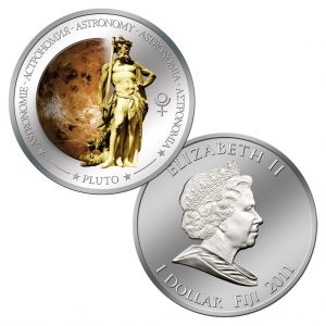 Fidschi 1 Dollar 2011, versilbert, Goldapplikation, Ø 40mm, 21g, PP