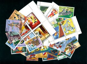 Motivsammlung "Comic", Briefmarken mit Comic-Motiven (u.a. Micky Maus, Goofy...)