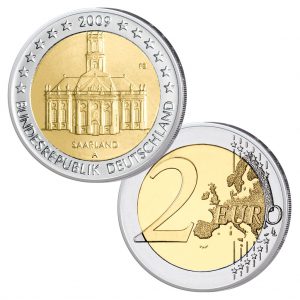 BRD 2 Euro Gedenkmünze 2009 Bundesländer-Serie - Saarland "Ludwigskirche"