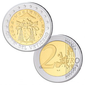 Vatikan 2 Euro 2005 "Sedisvakanz" aus offiziellem Kursmünzensatz zur Zeit ohne Papst nach dem Tode von Johannes Paul II.