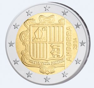 Motivseite der Andorra 2 Euro-Kursmünze 2014 