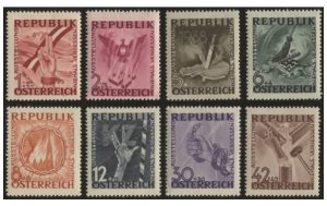 Österreich Mi.Nr. 776/83 postfrisch (erschienen am 16. September 1946)