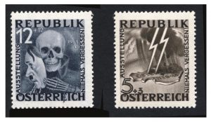 Österreich Mi.Nr. VI/VII postfrisch Totenkopf mit Hitler-Maske / SS-Blitz über Österreich