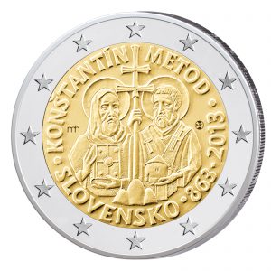 Slowakei 2 Euro-Gedenkmünze 2013 - 1150. Jahrestag der Byzantinischen Mission durch Kyrill und Method
