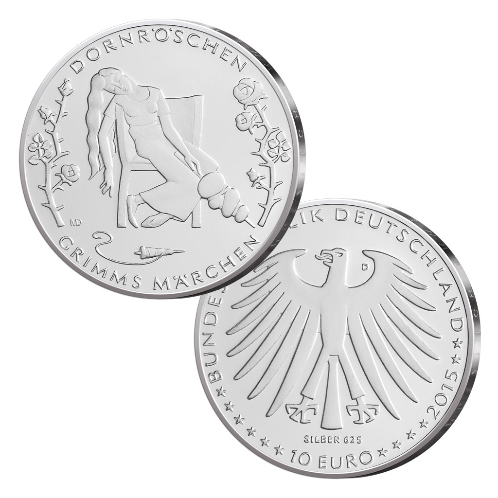 Silbermünze 10 Euro Deutschland 2015 Grimms Märchen - Dornröschen