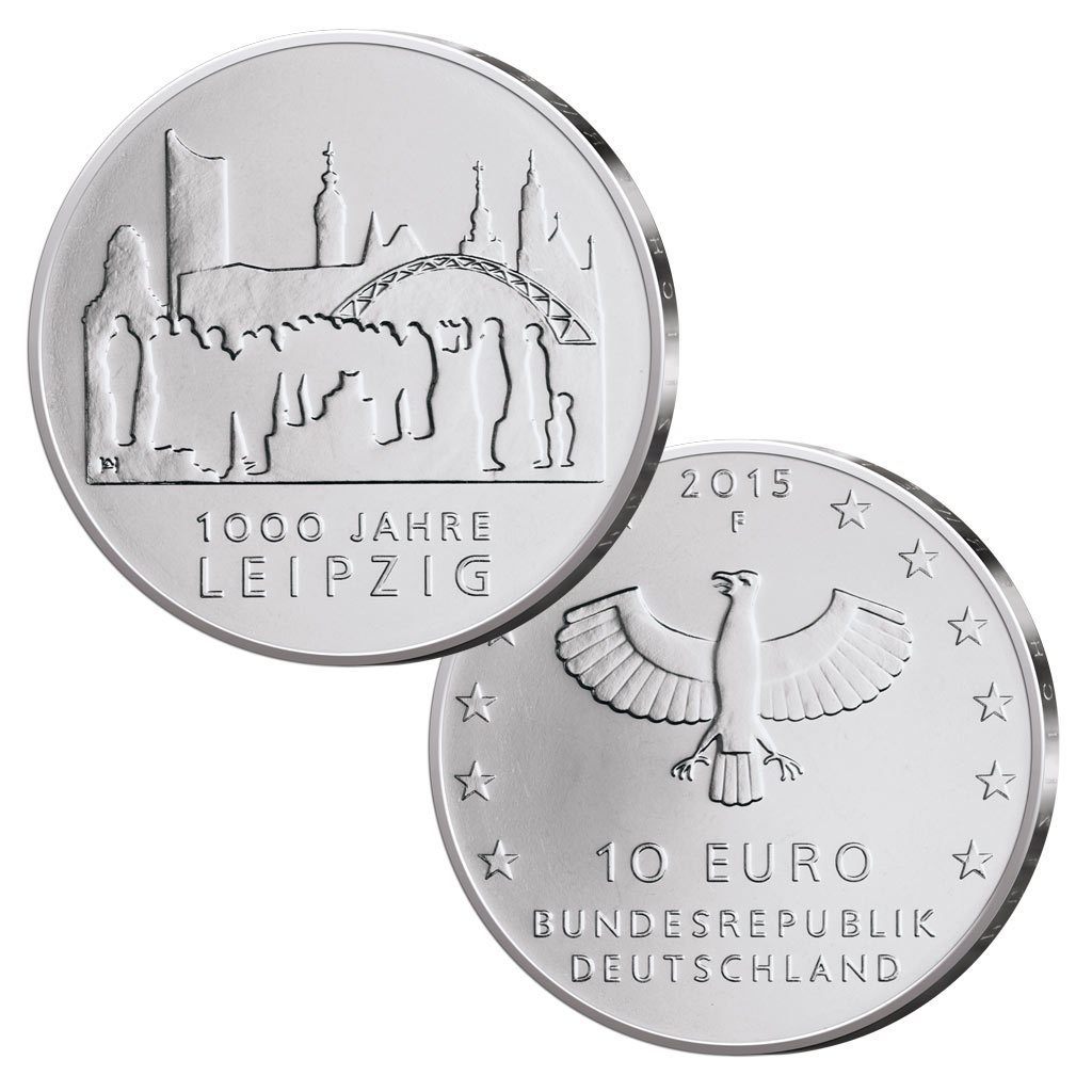 Silbermünze 10 Euro Deutschland 2015, 1000 Jahre Leipzig