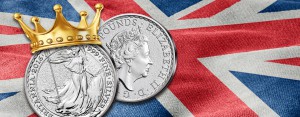 Großbritanniens Silbermünze Britannia – 2016, der Jubiläumsjahrgang der Queen