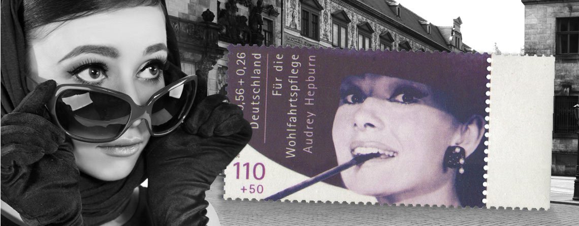 Unverausgabte Hepburn Briefmarke 2001 der BRD – bei ebay für über 64.000 Euro versteigert