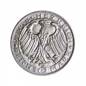 Wertseite der Münze Weimarer Republik 3 Reichsmark 1928 „400. Todestag von Albrecht Dürer“, Jaeger-Nr. 332