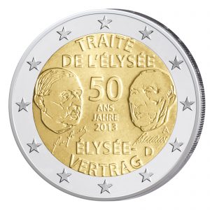 Deutsche Variante der 2 Euro-Gedenkmünze 2013 „50 Jahre Élysée-Vertrag“