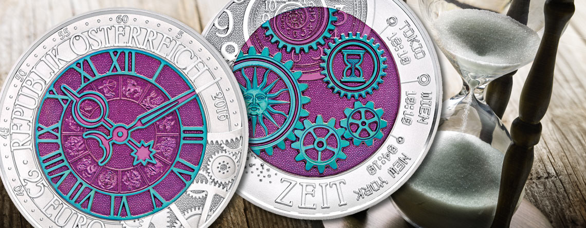 Österreich 25 Euro Silber Niob 2016 „Die Zeit“