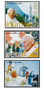 Briefmarken mit Motiven der Pastoralreisen von Johannes Paul II.