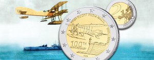 Münze 2 Euro 2015 Malta, erster Flug von Malta