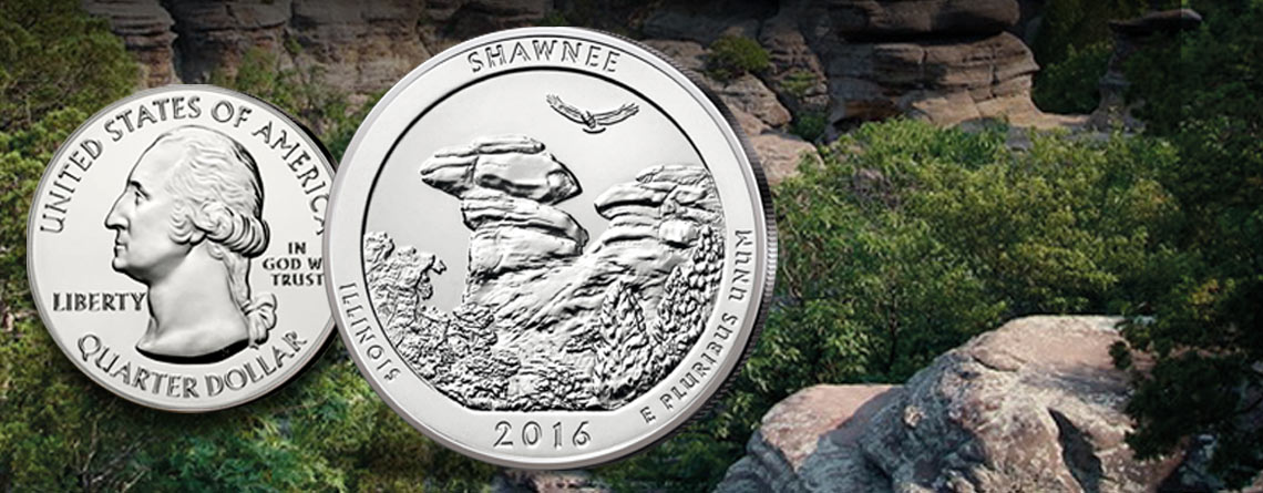 USA 5 Unzen Silber 2016 – die erste Münze des Jahres aus der Serie „America the Beautiful”: Shawnee National Forest