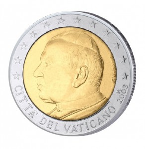 2 Euro-Kursmünze 2002 bis 2005 Papst Johannes Paul II.