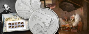 Silbermünzen 10 Euro 1808 Deutschland, Carl Spitzweg wird geboren