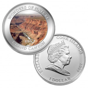 Cook Islands 1 Dollar 2009, CuNi, 27g, Ø 40mm, mit Farbapplikation, PL (Prooflike), Auflage: 5.000