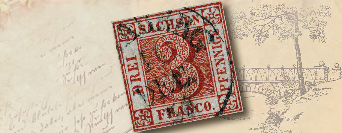 Briefmarken-Raritäten: der berühmte Sachsen Dreier, die erste Briefmarke des Königreiches Sachsen