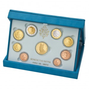 Vatikan offizieller Kursmünzensatz 2012 Polierte Platte, 1 Cent - 2 Euro, 50 Euro-Goldmünze
