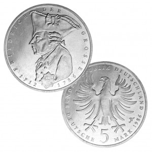 Münze 5 DM 1986 Deutschland 200. Todestag Friedrich der Große