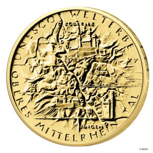 Münze 100 Euro 2015 Deutschland UNESCO Weltkulturerbe Oberes Mittelrheintal