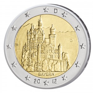 BRD 2 Euro-Gedenkmünze 2012 „Bayern – Neuschwanstein“