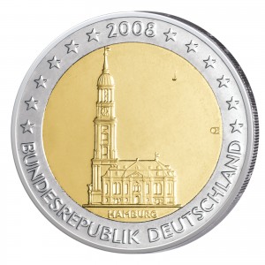 BRD 2 Euro-Gedenkmünze 2008 –„Hamburg - Hamburger Michel“