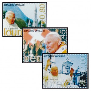 Briefmarke der Pastoralreisen 2004 Papst Johannes Paul II