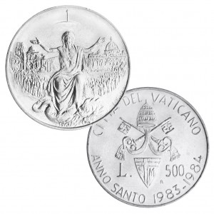 Vatikan 500 Lire 1983/1984 „Außerordentliche Heiliges Jahr: 1950. Jahrestag der Auferstehung!, 835er Silber, 11g, Ø 29,3mm, Auflage: 130.000