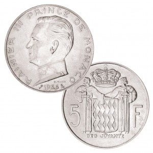 Monaco 5 Francs 1966 Rainier III.