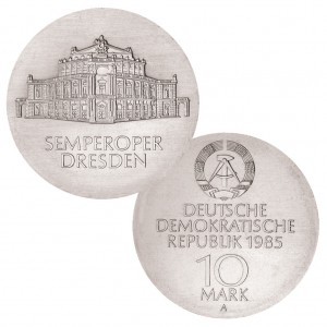 Münze 10 Mark Deutsche demokratische Republik 1985 Wiedereröffnung der Semperoper