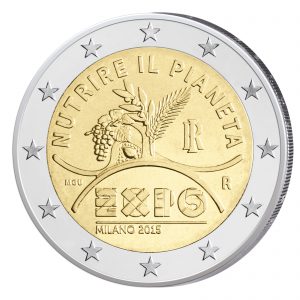 Motivseite Italien 2 Euro-Gedenkmünze 2015 Weltausstellung EXPO 2015 - „Den Planeten ernähren, Energie für das Leben“